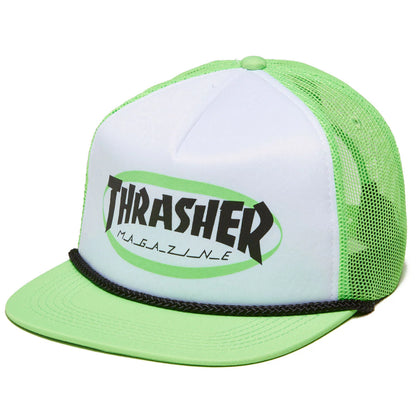 Thrasher Ellipse Mag Logo Rope Trucker Hat - Green