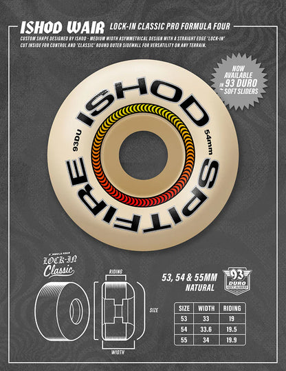Spitfire - F4 Ishod Lock-In Classic Skateboard Wheels 55mm 93D
