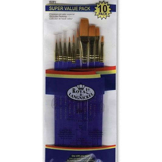 Royal Brush - Paint Brushes, SUP VAL 10 PK GT ASST