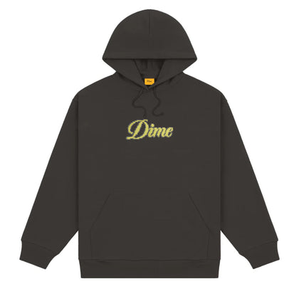 Dime - Hoodie, Pixel Cursive. Vintage Black