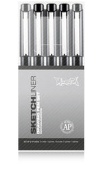 Montana - Drawing Pen Set, Sketchliner 5 pack. Black