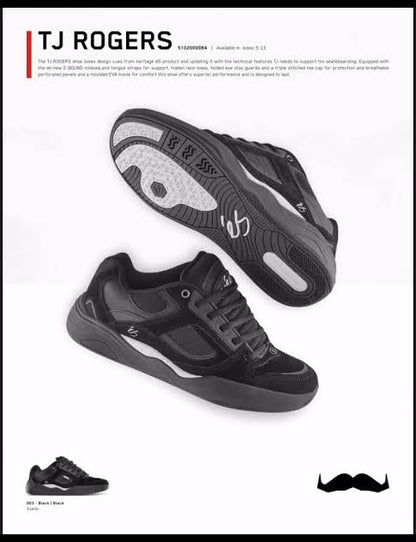 Es shoes - TJ ROGERS X MOVEMBER,BLACK/BLACK
