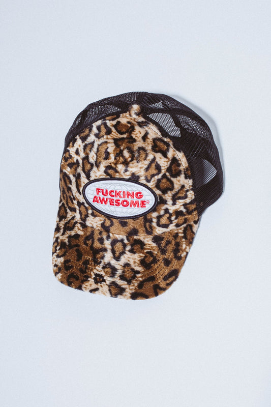 Fucking Awesome -STAMP LOGO LEOPARD TRUCKER HAT