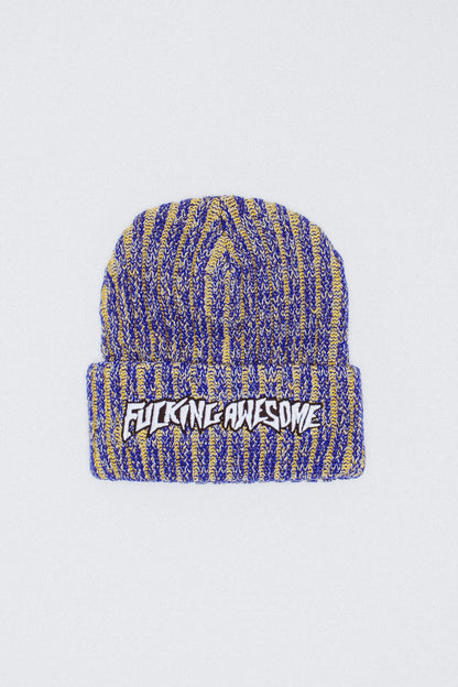Fucking Awesome - Reflective Stripe Beanie , Yellow/Blue