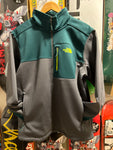 The North Face - Vintage Mens Jacket, Windwall Windbreaker, Grey/Turquoise. L