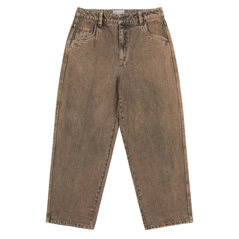 Dime - Pants, Classic Denim Baggy Fit. Overdyed Brown