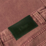 Dime - Pants, Relaxed Denim. Stone Burgandy.