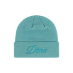 Dime - Beanie, Cursive. Teal Blue