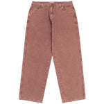 Dime - Pants, Relaxed Denim. Stone Burgandy.