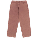 Dime - Pants, Relaxed Denim. Stone Burgandy.