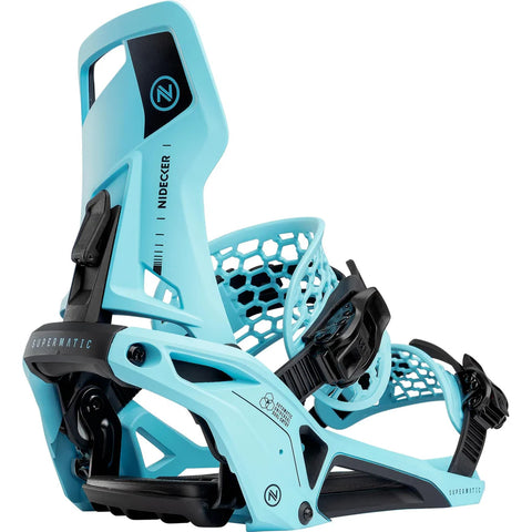 Nidecker - Men’s Snowboard Bindings, Supermatic. Escape Cyan. 2025