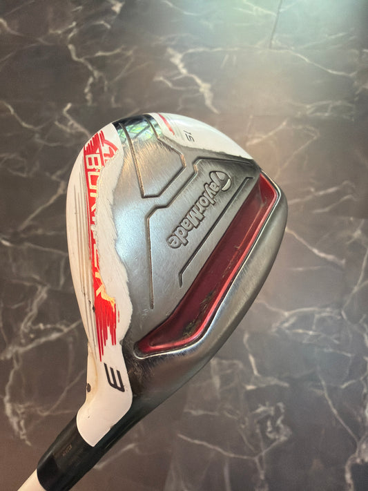 USED Taylormade Aeroburner 3 Hybrid 19 degree loft Matrix Speed Rul-Z 70 Stiff Flex - Jumbo Golf Pride Control Core Grip