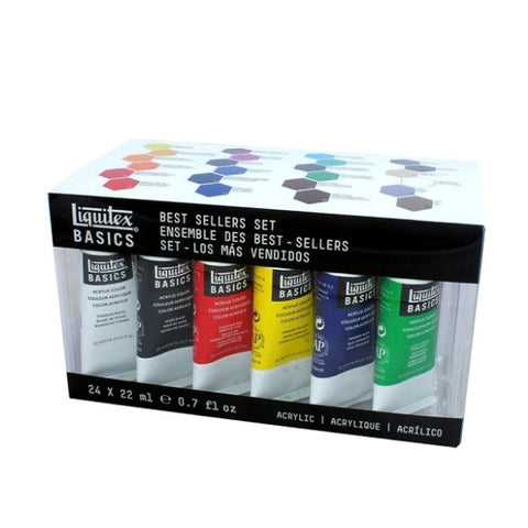 Liquitex - Acrylic Paint, Basics Best Seller Set. 24 x 22ml