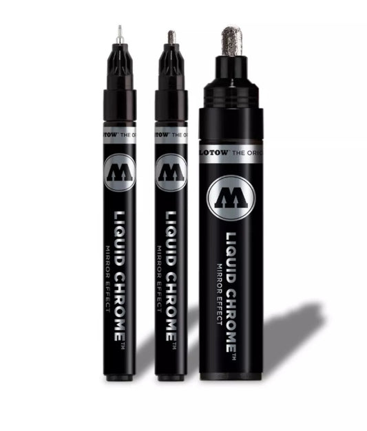 Molotow - Paint Marker, Liquid Chrome. 3pc. Set