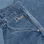 Dime - Pants, Blocked Relaxed Denim. Blue Washed