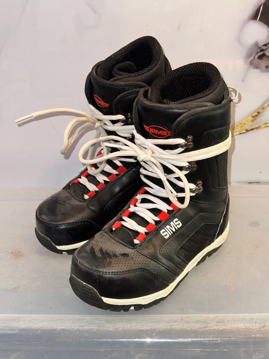 USED Sims Grom Snowboard Boots 5.5Y