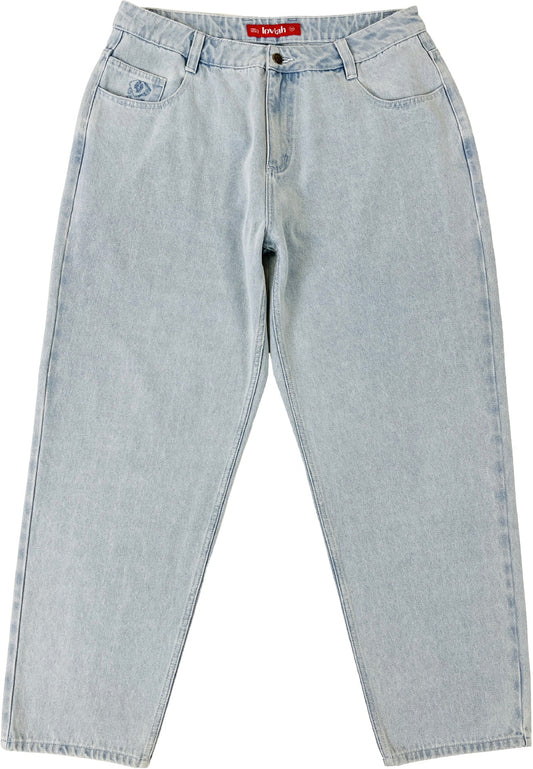 Loviah - Pants, 1990 Baggy Denim. White Blue Wash