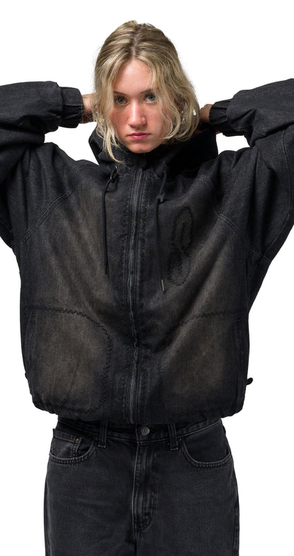 SOUVENIR - DENIM BOMBER JACKET BLACK