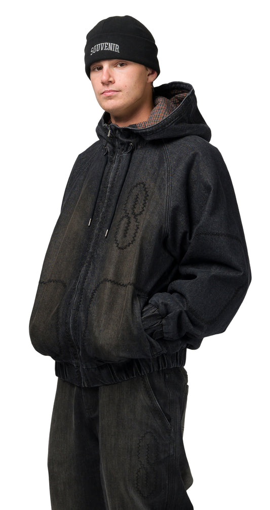 SOUVENIR - DENIM BOMBER JACKET BLACK