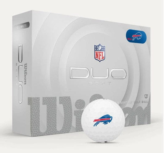 1 Ball, Wilson Golf Duo Soft NFL White Buffalo Bills