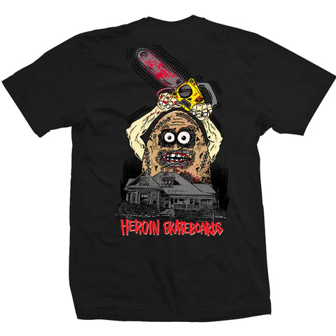 Heroin - T Shirt, Teggxas Chain. Black.