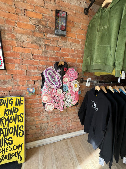 ASHES, Puffer Doily Vest , One of a Kind , Fits up to XL