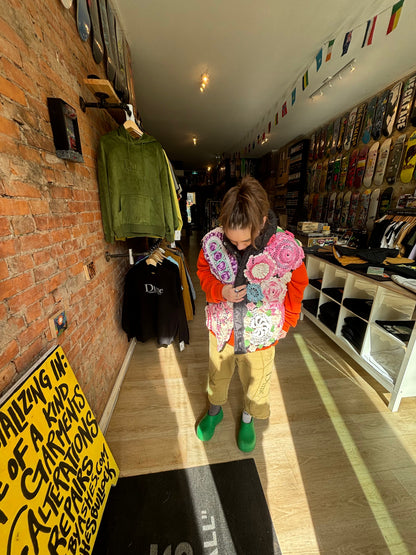 ASHES, Puffer Doily Vest , One of a Kind , Fits up to XL