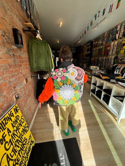 ASHES, Puffer Doily Vest , One of a Kind , Fits up to XL