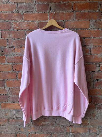 Rhinestone Local Tide - Crewneck Sweater , Bubblegum Pink