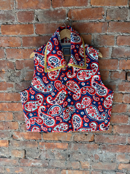ASHES, Quilted Vest , Paisley , Fits up to Large