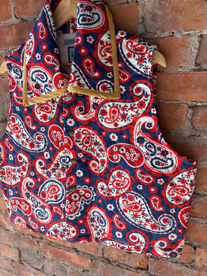 ASHES, Quilted Vest , Paisley , Fits up to Large