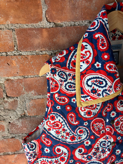 ASHES, Quilted Vest , Paisley , Fits up to Large