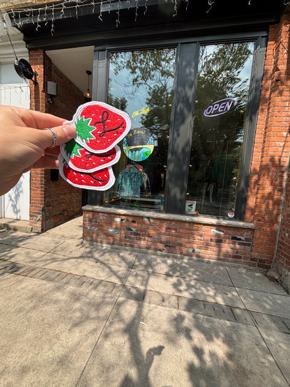 Strawberry L Embroidered Patch 3”