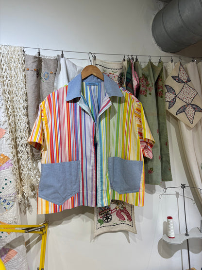 Art Attack , Camp Shirt , One of a Kind, Fits up to XL