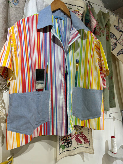 Art Attack , Camp Shirt , One of a Kind, Fits up to XL