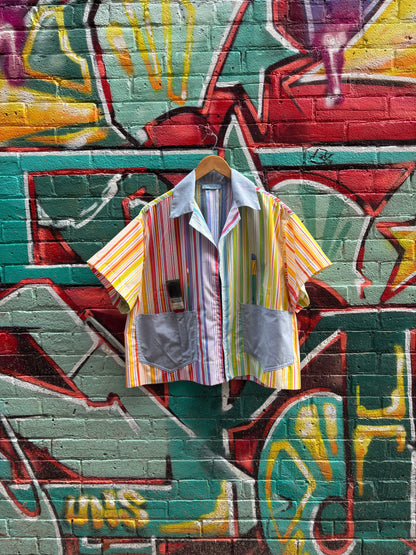 Art Attack , Camp Shirt , One of a Kind, Fits up to XL