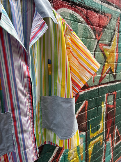 Art Attack , Camp Shirt , One of a Kind, Fits up to XL