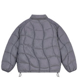 Dime - Jacket, Mid-weight Wave Puffer. Silver Grey