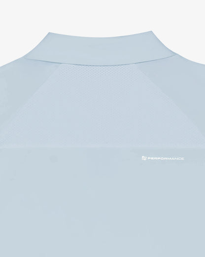 Malbon - PERFORMANCE ZIP RAGLAN POLO, SUBDUED BLUE