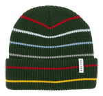 Autumn - Beanie, Multi Stripe. Dark Green