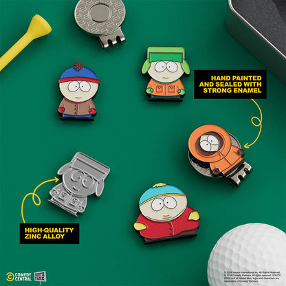 Putt Buddies - Classic South Park - 4 Piece Ball Marker Set w/ hat clip (Stan, Kyle, Kenny, Cartman)