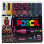 Posca - Water Based Paint Markers, PC-3M Fine Set/8 Dark Colours