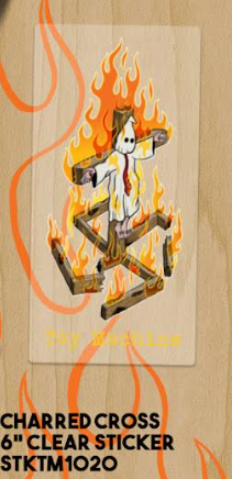 Toy Machine, Charred Cross- Stickers