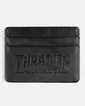 Thrasher - Card Wallet. Black Leather