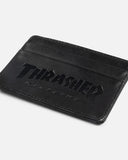 Thrasher - Card Wallet. Black Leather