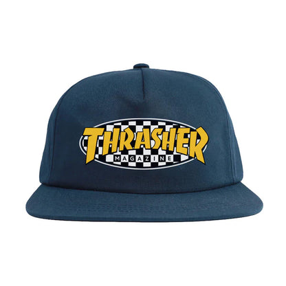 Thrasher Checkered Oval Snapback Navy