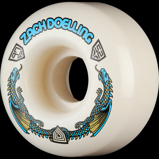Powell Peralta Zach Doelling Pro Dragons 97A - V1 Symmetrical Shape - Narrow Ride Patch - 52mm x 31mm 97A V1 Skateboard Wheels
