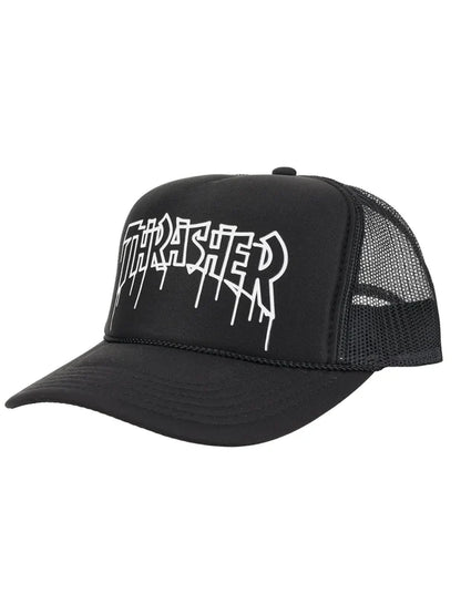 Thrasher One-Liner Trucker Hat - Black/Black