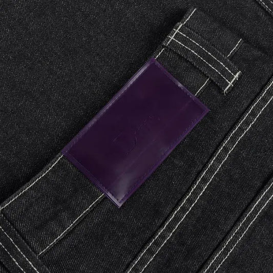 Dime Classic Relaxed Denim Pants, black/contrast stitch