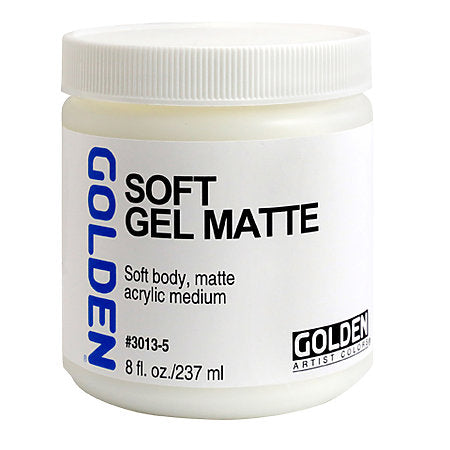 8 oz Soft Gel Matte , Golden , Matte Acrylic Medium